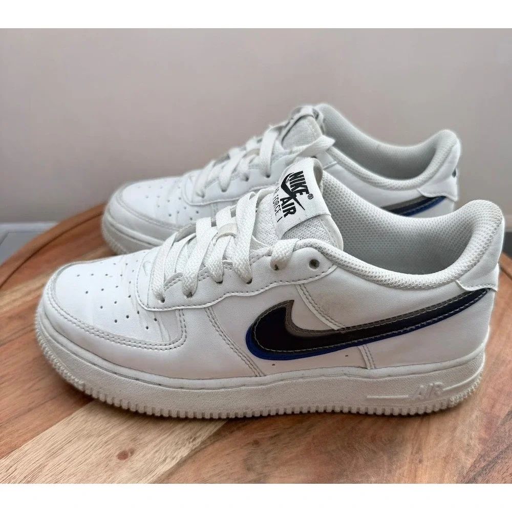 Nike‎ Air Force 1 Low GS White Blue Grey FD0688-100 Kids Size 5Y Sneakers